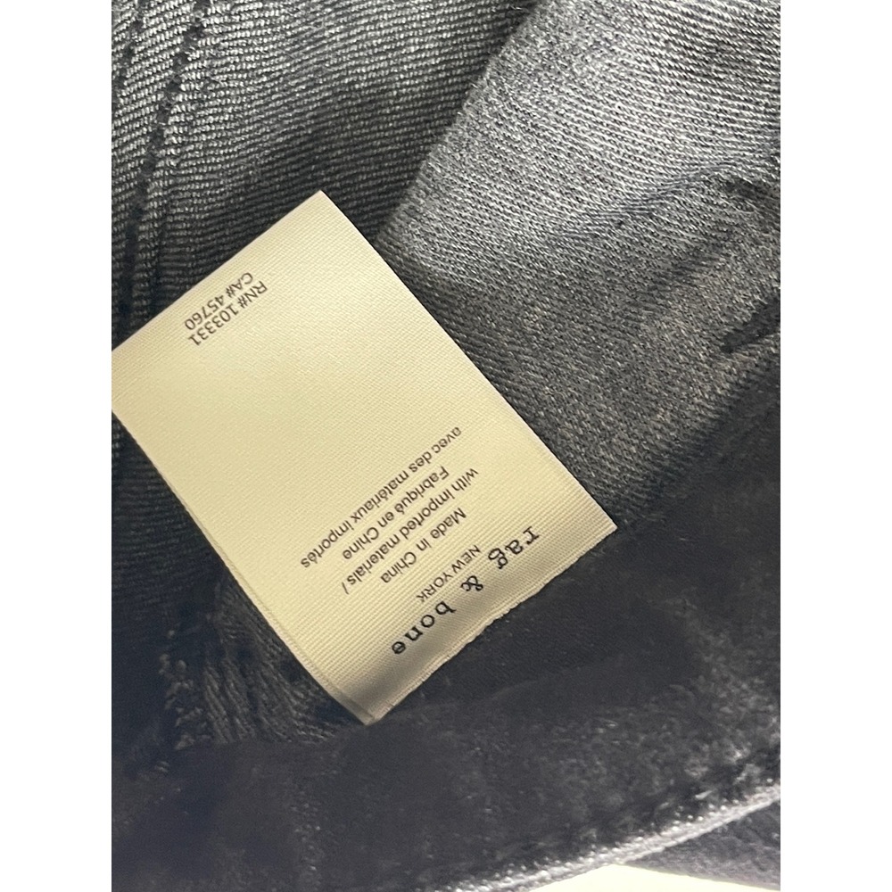 Rag and Bone High Rise Skinny Jeans Black Stretch Denim Size 25‎ - Picture 11 of 13